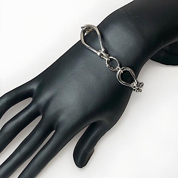 MICHAEL DAWKINS Sterling Silver Caviar Pearl Starry Night Link Toggle Bracelet - Picture 5 of 16